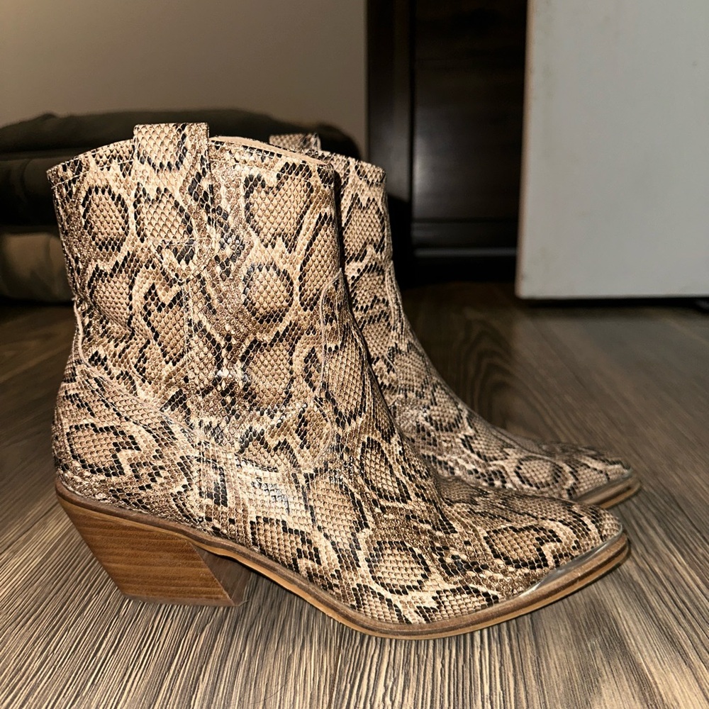 Snakeskin Ankle Boots